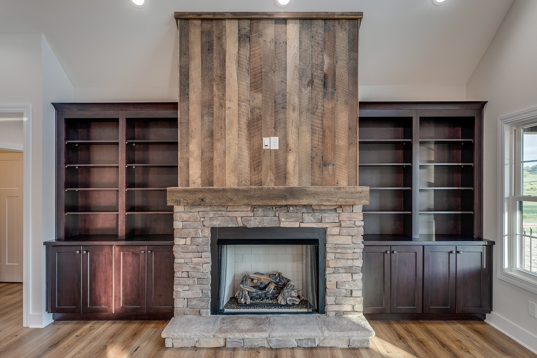 trumark construction custom home kinchloe mill fireplace