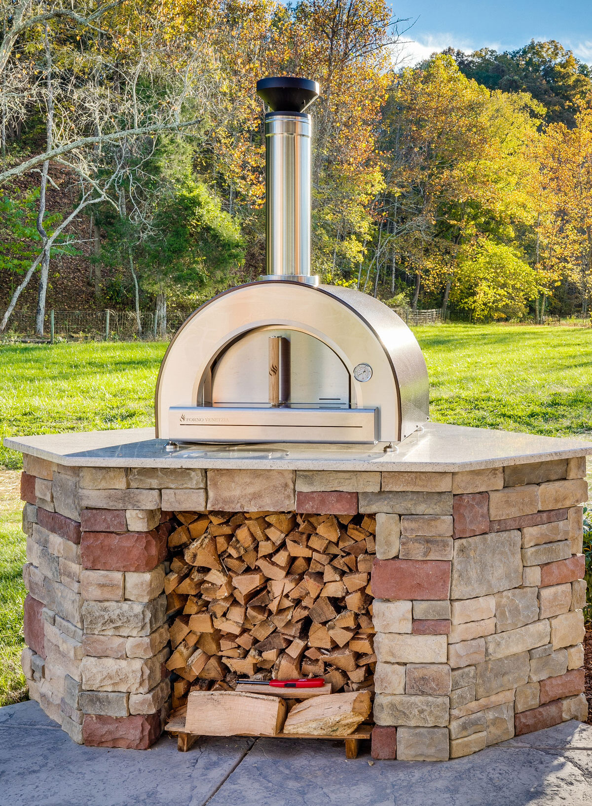 trumark construction custom home oak glen pizza oven