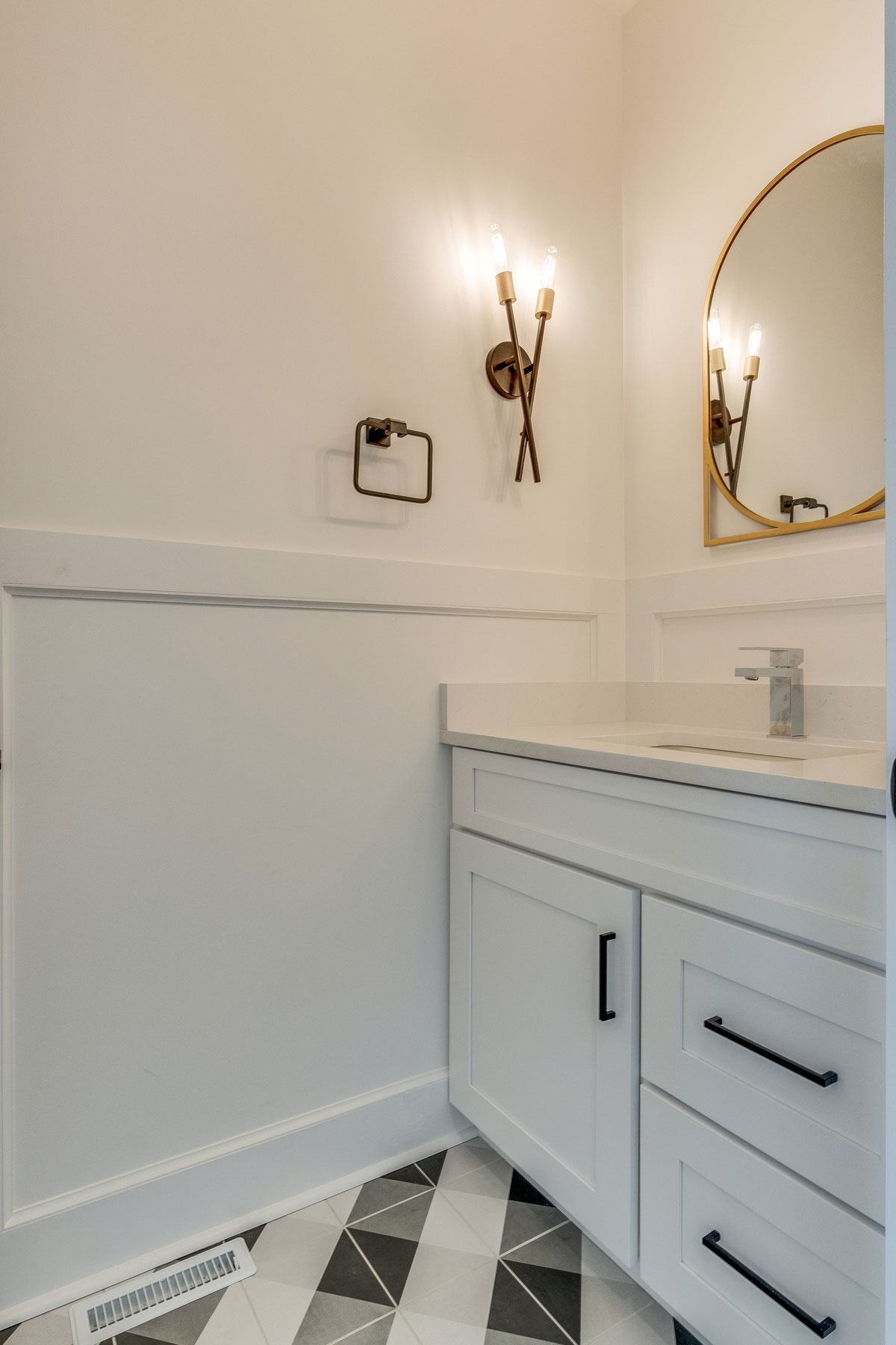 trumark construction custom home powder bathroom