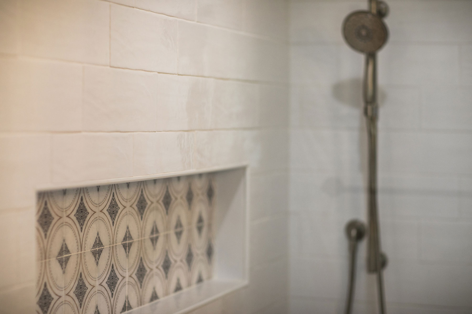 trumark construction custom home master tile shower niche