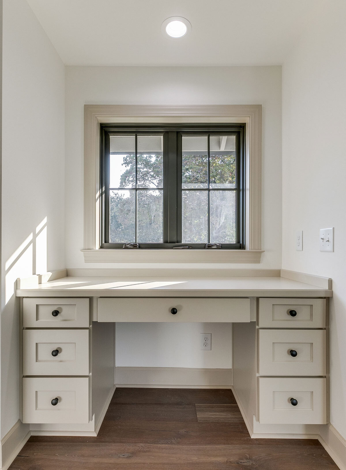 trumark construction custom home desk built in