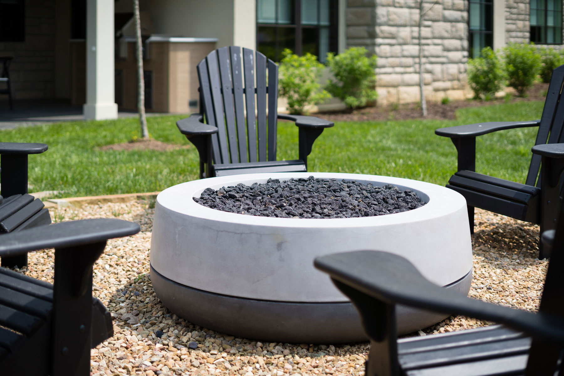 trumark construction custom home fire pit